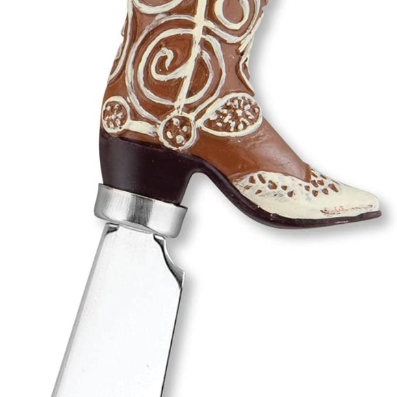 Western Cowboy Boot Cheese Spreaders,Hand-Painted Resin Handles with S.S. Blade - Picture 5 of 7